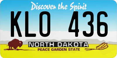 ND license plate KLO436