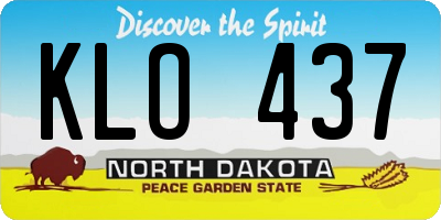 ND license plate KLO437