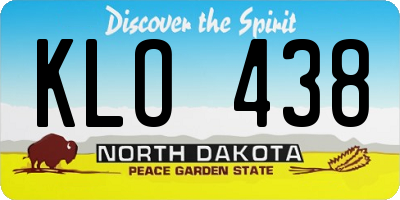 ND license plate KLO438