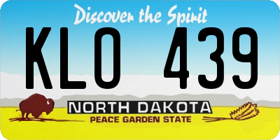 ND license plate KLO439