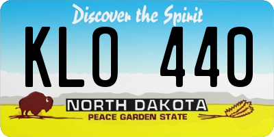 ND license plate KLO440