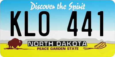 ND license plate KLO441