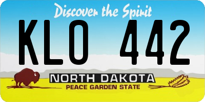 ND license plate KLO442
