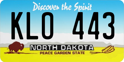 ND license plate KLO443