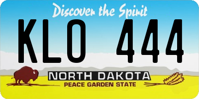 ND license plate KLO444