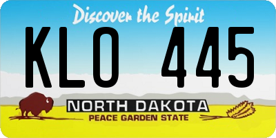 ND license plate KLO445