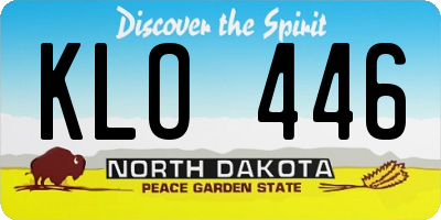 ND license plate KLO446