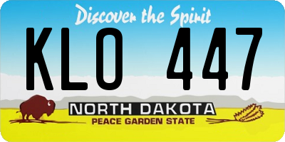 ND license plate KLO447