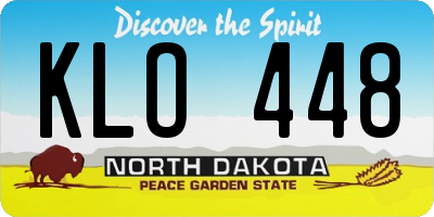 ND license plate KLO448