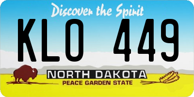 ND license plate KLO449