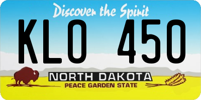 ND license plate KLO450