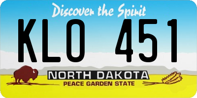 ND license plate KLO451