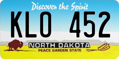 ND license plate KLO452