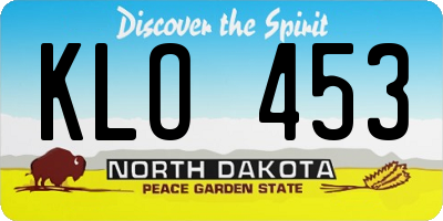 ND license plate KLO453