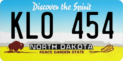 ND license plate KLO454