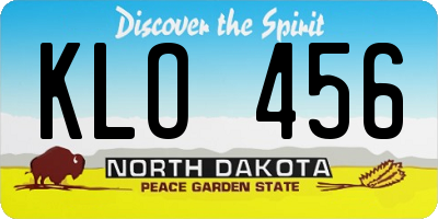 ND license plate KLO456