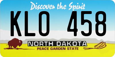 ND license plate KLO458