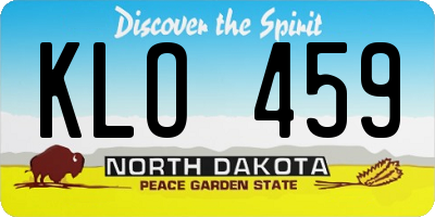 ND license plate KLO459