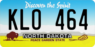 ND license plate KLO464