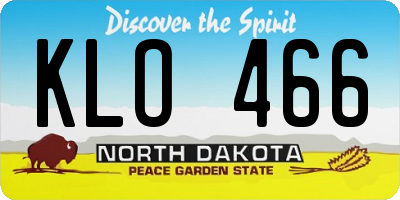 ND license plate KLO466