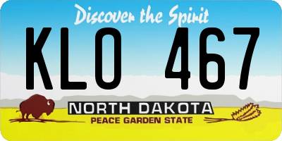 ND license plate KLO467