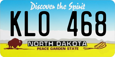 ND license plate KLO468