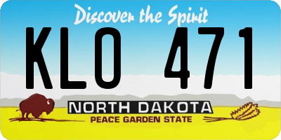 ND license plate KLO471