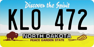 ND license plate KLO472