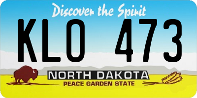 ND license plate KLO473