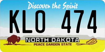 ND license plate KLO474