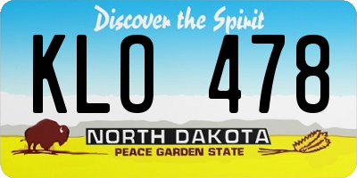 ND license plate KLO478