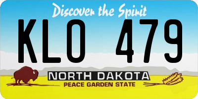 ND license plate KLO479