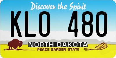 ND license plate KLO480