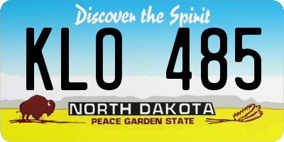 ND license plate KLO485