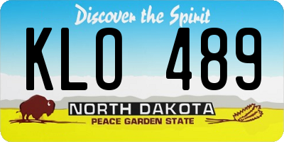 ND license plate KLO489