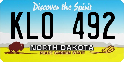 ND license plate KLO492
