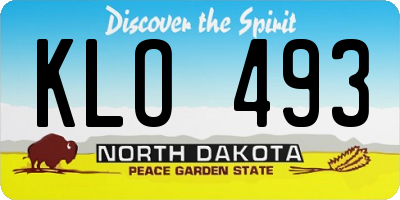 ND license plate KLO493