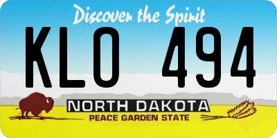 ND license plate KLO494