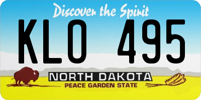 ND license plate KLO495