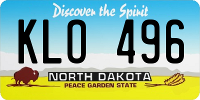 ND license plate KLO496