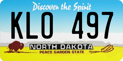 ND license plate KLO497