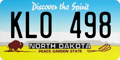 ND license plate KLO498