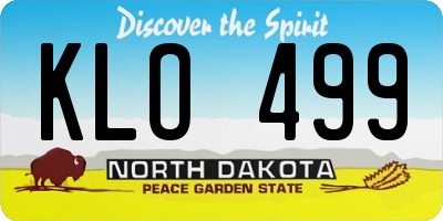 ND license plate KLO499