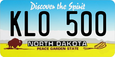 ND license plate KLO500