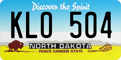 ND license plate KLO504