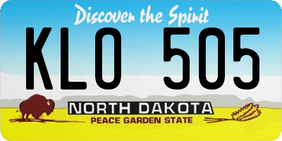 ND license plate KLO505