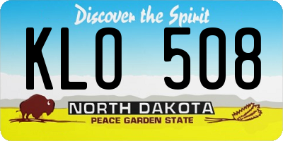 ND license plate KLO508