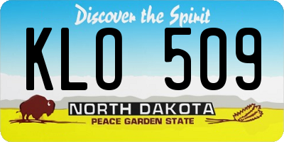ND license plate KLO509