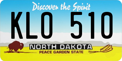 ND license plate KLO510