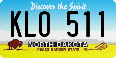 ND license plate KLO511